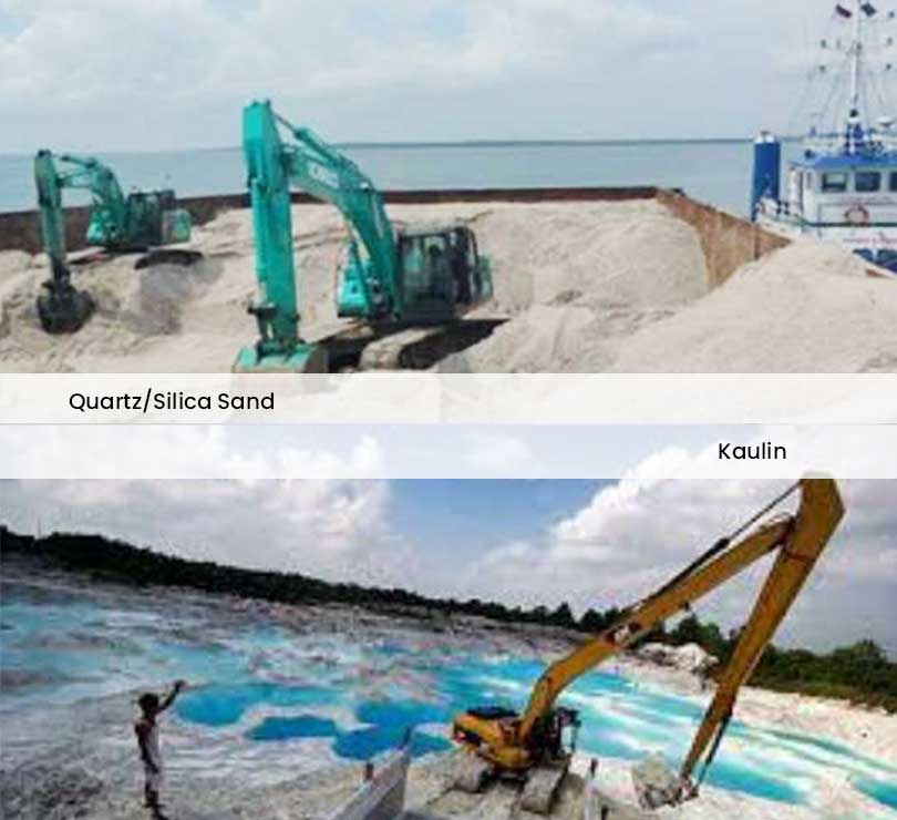 Quartz and silica sand